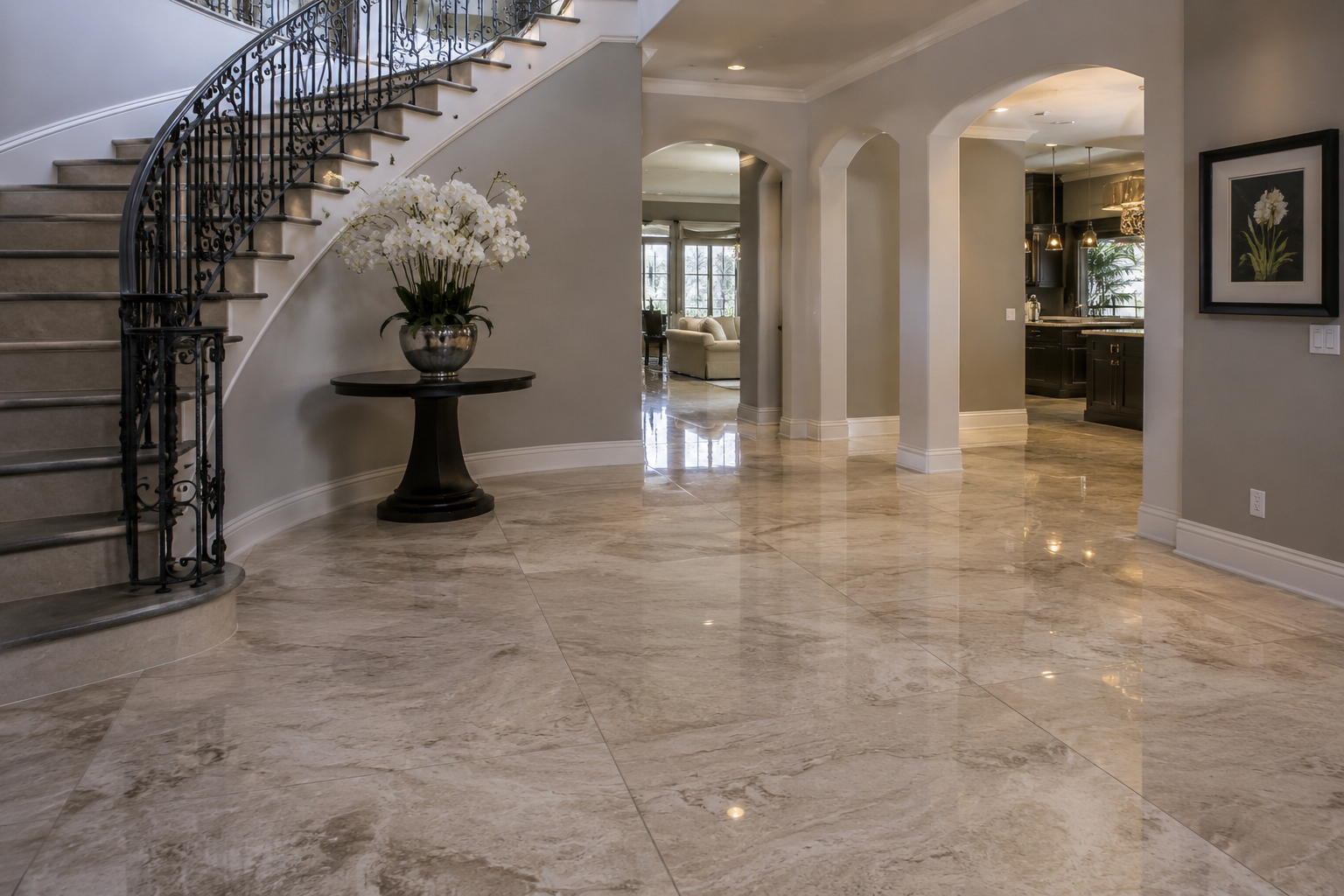 Premium floor tile installation